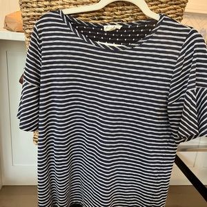 Blue and white blouse